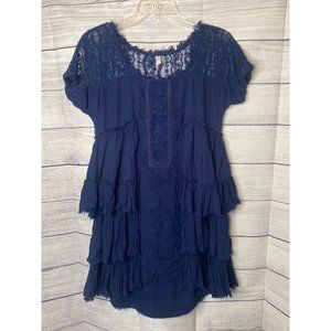 Women's Free People navy‎ blue gauze dress size XS - will fit a small